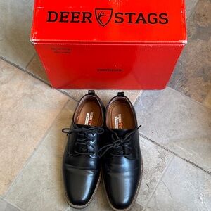 Deer Stags Black Men’s Lace-Up Derby Shoes